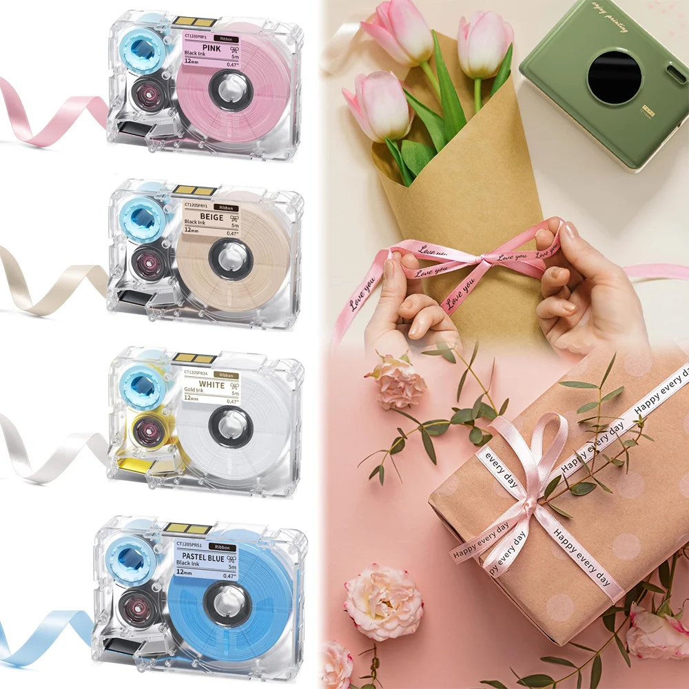 1PK Phomemo A30 P15 Exclusive Embellish Fabric Ribbons for Gift Wrapping Wedding Bouquets DIY Crafts Valentine's Day Party Decor