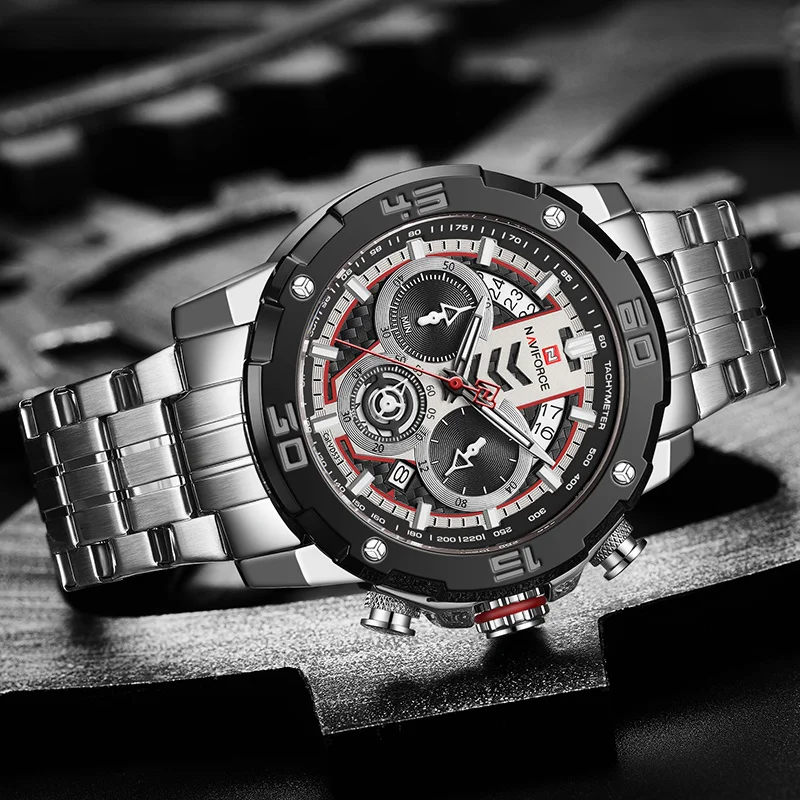 Quartz Watch For Men Top Brand Sport Luxury Luminous Chronograph Waterproof Clock Stainless Steel Men Watch Reloj Hombre NF9175
