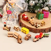 1/12 Dollhouse Miniature Accessories Mini Wooden Train Simulation Model Toys for Doll House Decor 2