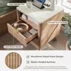 Fluted Nightstand Set of 2 with Charging Station, 18" Modern Side Table with Faux Marble Top, 2 Drawer End Table w/Storage, Bed 5