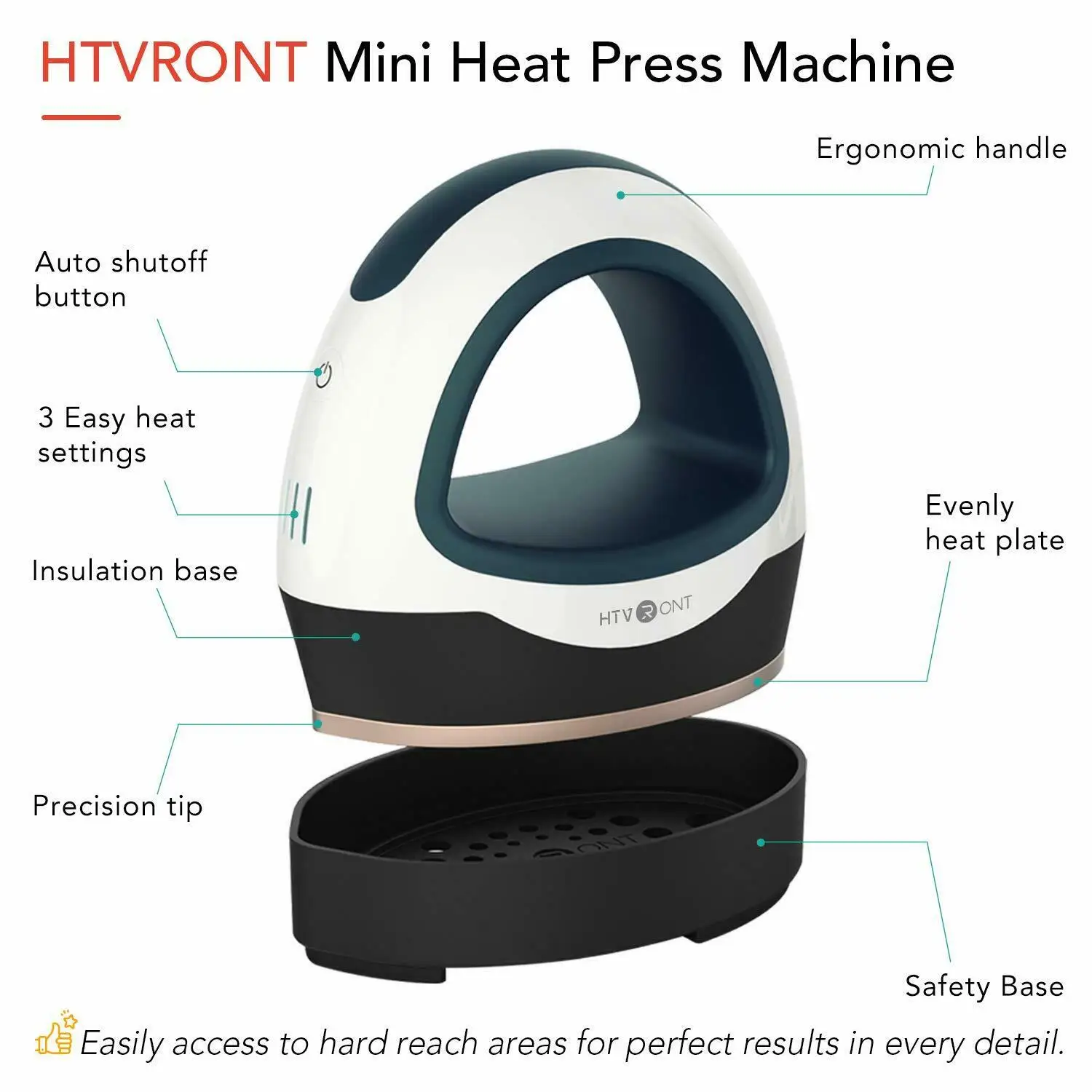 htvront portátil mini máquina da imprensa de calor diy auto fácil aquecimento transferência ferro em htv para sacos roupas sapatos chapéu impressão