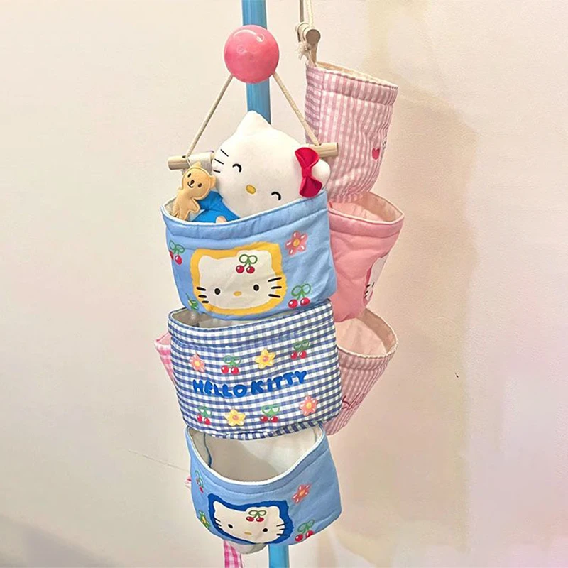 

Sanrio подвесная сумка Hello Kitty аниме милая кавайная спальня гостиная подвесной органайзер для мелочей игрушки для хранения подарки для девочек