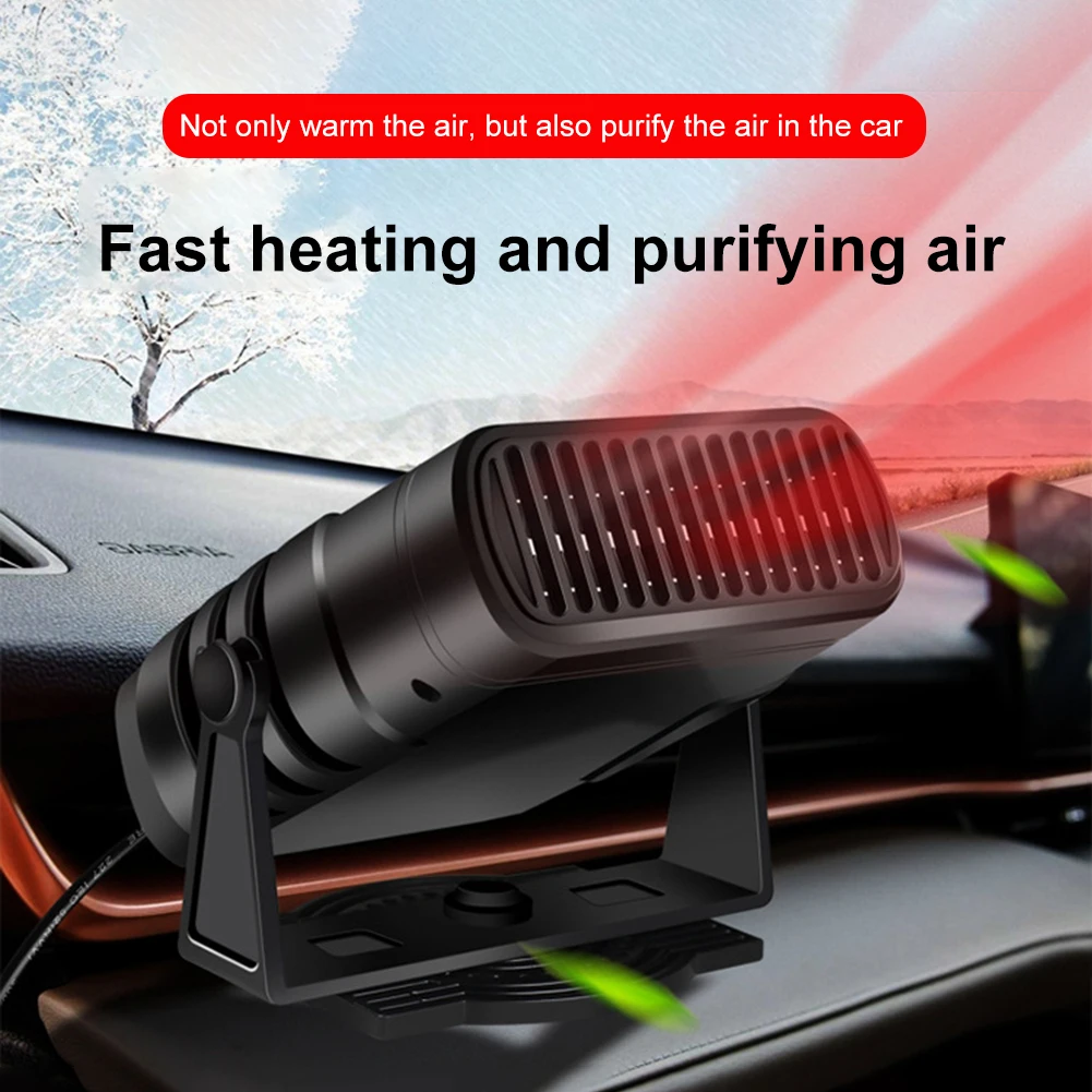 Universal Electric Cooling Heater Energy Saving Portable Defroster Heater Antiskid Base 360 Degree Rotatable for Cars SUV Truck