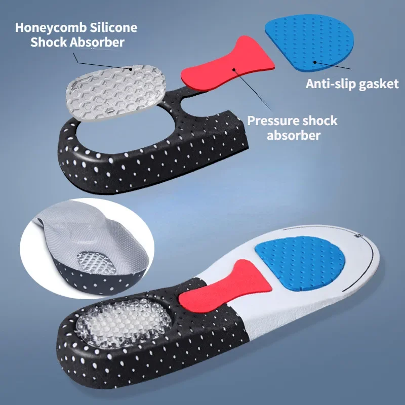 Cuttable Silicone Insoles for Shoe Men Women Orthotic Arch Support Sport Shoe Pad Soft Running Insert Cushion Memory Foam Insole, shoe insoles,orthopedic insoles