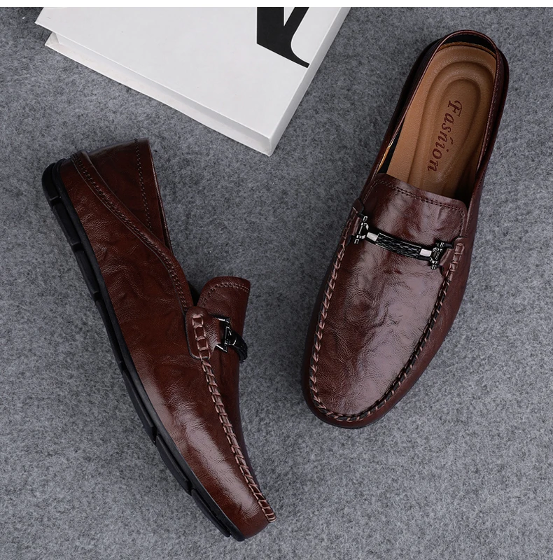 Slip On Leather Casual Shoes Men Loafers Spring Summer Big Size 48 49 Mocasines Hombre Loafer