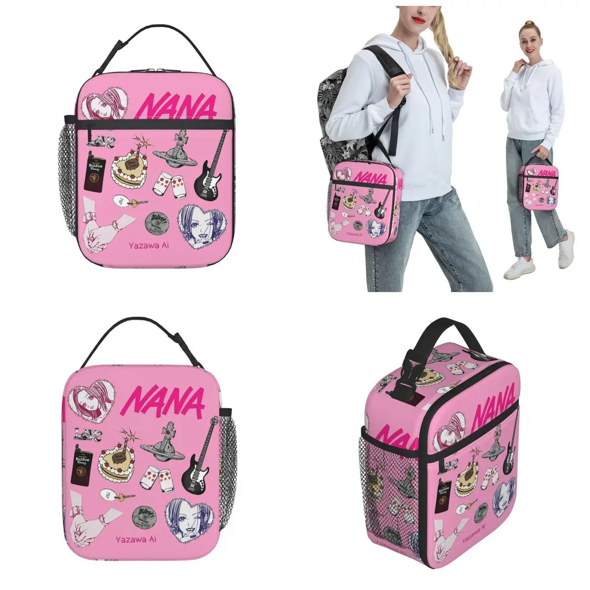 Nana Osaki Anime Insulated Lunch Bags Cooler Meal Container High Capacity Lunch Box Tote Food Handbags Work Picnic