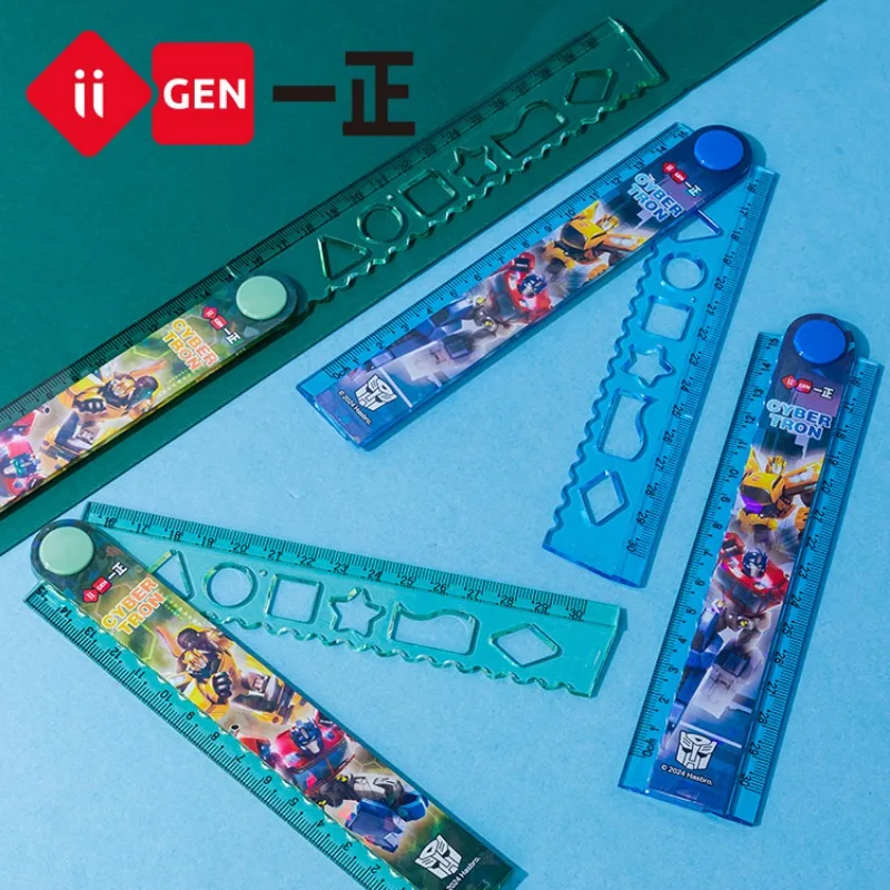 Iigen Yizheng Transformers Rotating Ruler 30cm/15cm Anime Cartoon Soft Folding Straight Rulers Students Boys Measure Stationery