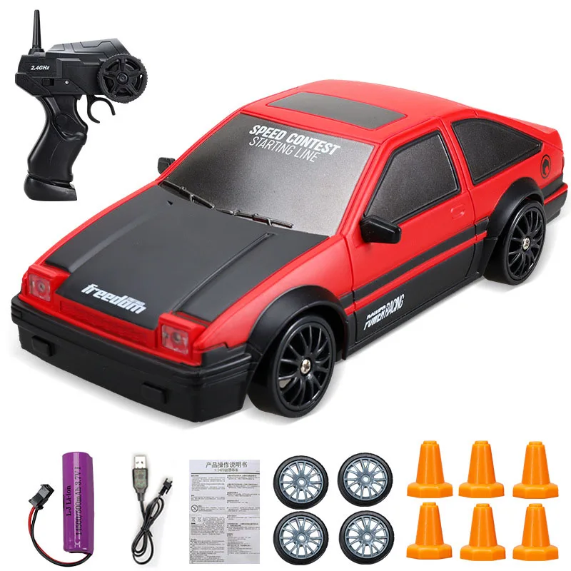 2.4G High speed Drift Rc Car 4WD Toy Remote Control AE86 Model GTR Vehicle Car RC Racing Cars Toy for Children Christmas Gifts 3