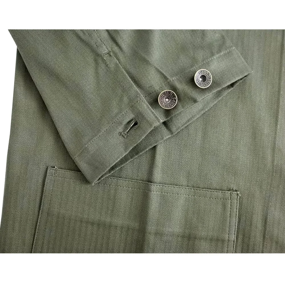 WW2 US Uniform HBT Soldier USMC Navy Jacket  Marine Corps Jacket for Men Casual Coat Replica Running Coat WW2 Jacket 4