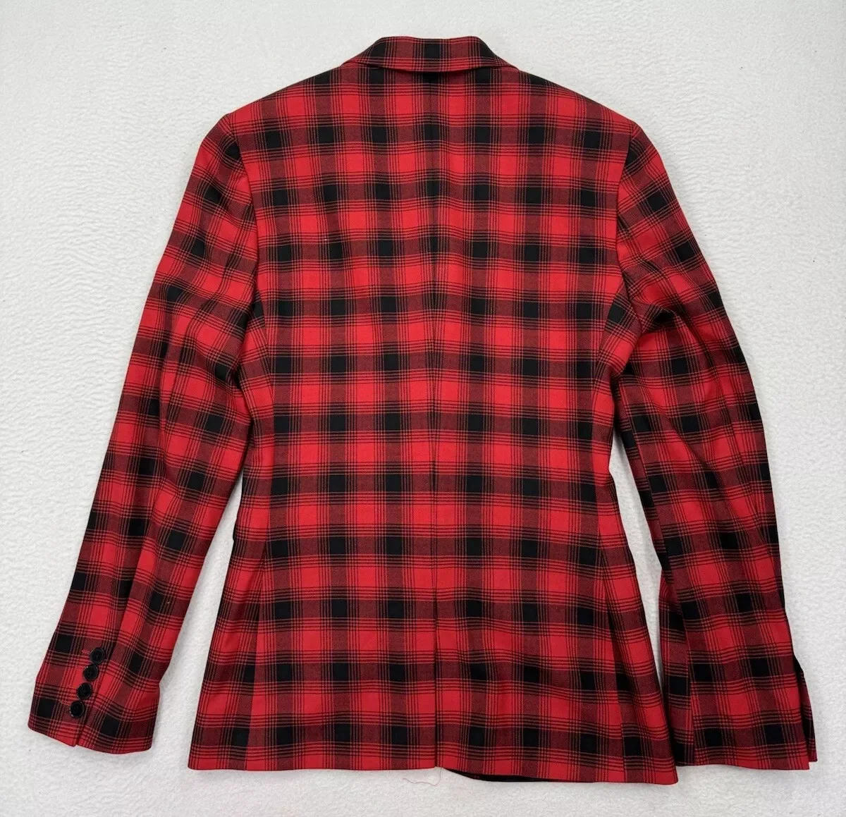 Black Red Plaid Suits For Men Slim Fit Notched Lapel Groom Formal Tuxedos Prom 2 Pieces Sets Business Male Blazer Costume Homme