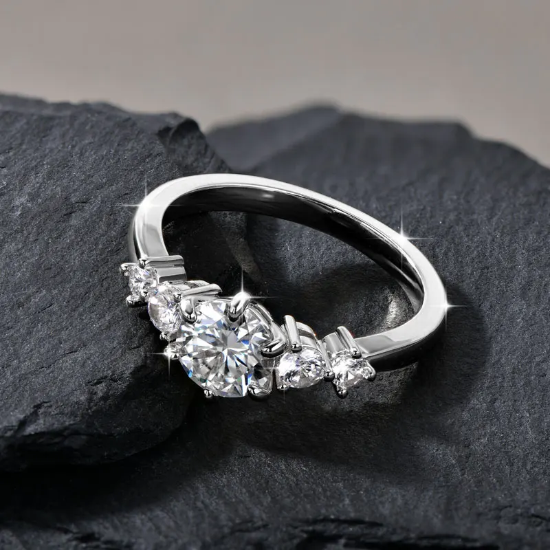 Ehhai Zertifizierter D-Farbiger VVS1 Labor-Diamant Imitations-Moissanit-Ring für Damen Verlobungsringe Hochzeit Edle Schmuckgeschenke – Detail 2