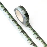 2025 NEW 1PC 10M Decor Silver Foil Forest Snowing Christmas Trees Washi Tapes Journaling Adhesive Masking Tape Cute Papeleria 2