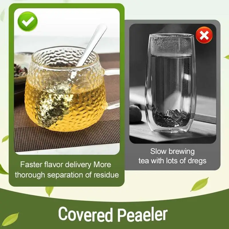 Stainless Steel Tea Infuser Snap Ball Tea Strainer With Long Handle Fine Holes Interval Diffuser Steeper For Coffee
