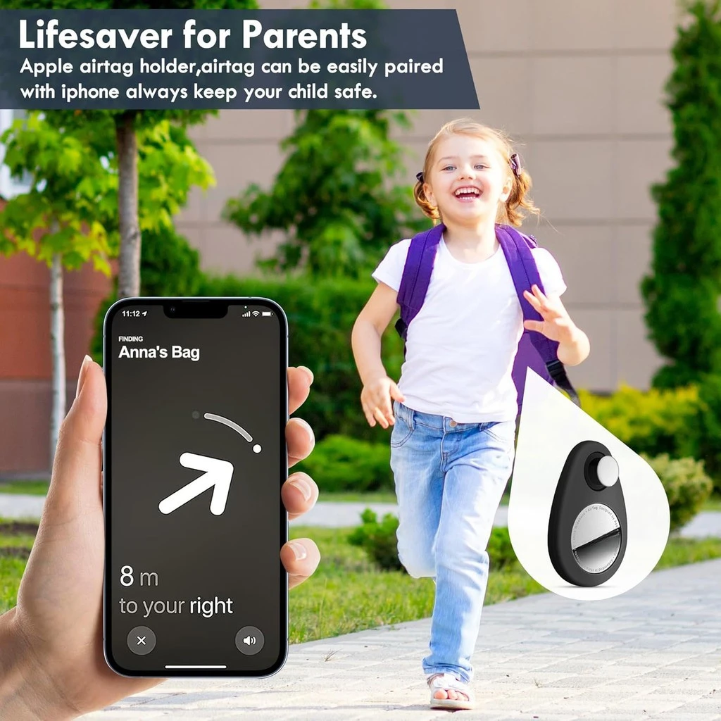 Silicone Anti-Removal Airtag Holder - Secure, Hidden Design for Kids, Pets, and Luggage