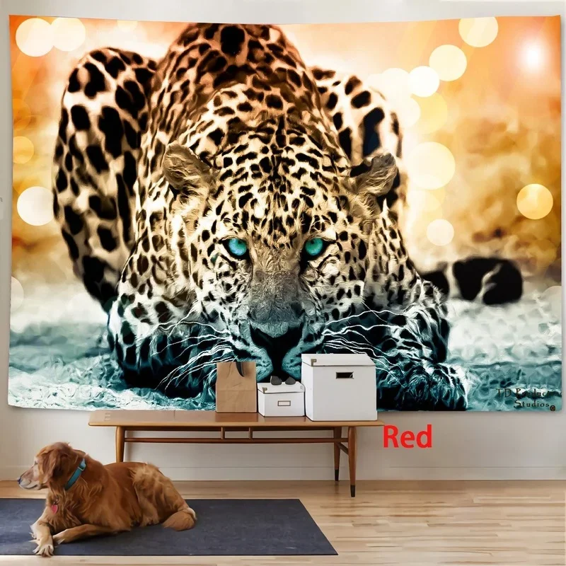 King of the forest tiger and leopard 3d printing tapestry wall
