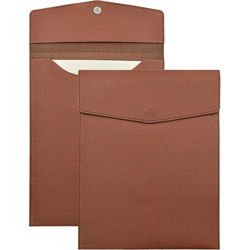 A4 Leather File Folder Simple Large Capacity Document Bag Fashion Briefcase Data Contract Bill File Bag Office Paper Organizer