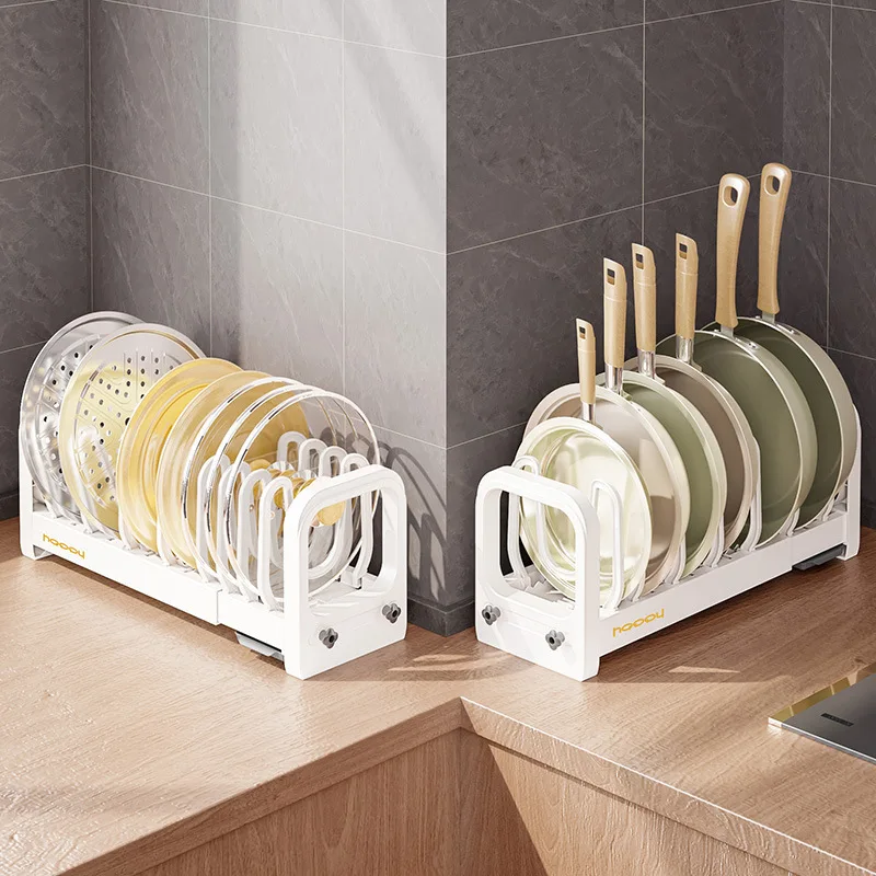 

Simple Free Retractable 60CM Kitchen Pot Holder Dish Plate Pot Lid Pan Water Cup Drain Rack Under Sink Debris Storage Rack