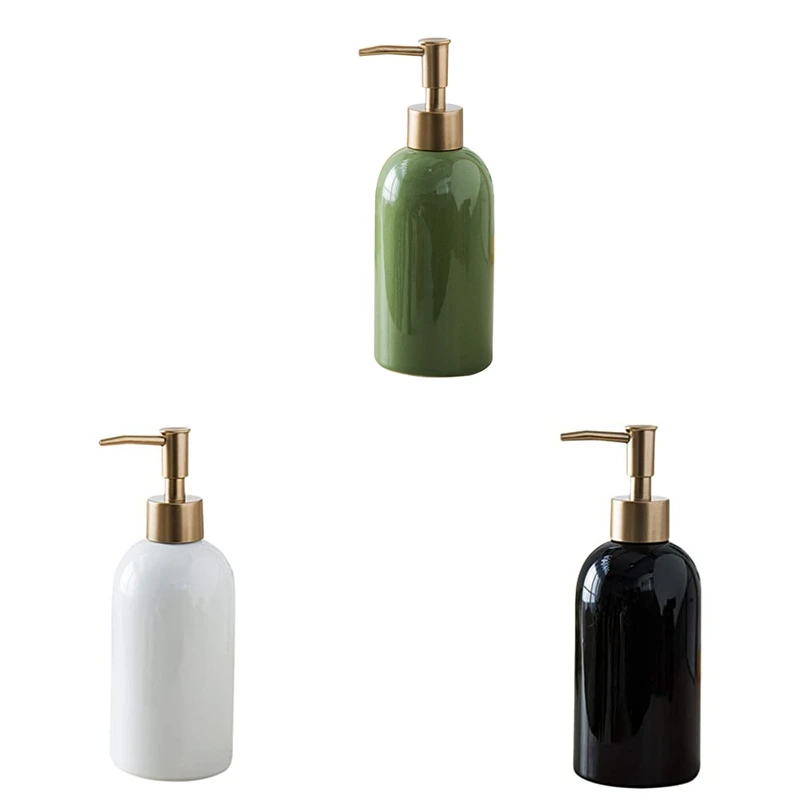 

Simple Style Soap Dispenser Refillable Ceramic Lotion Bottle For Liquid Soap Hand Dispensers Shampoo Lotions