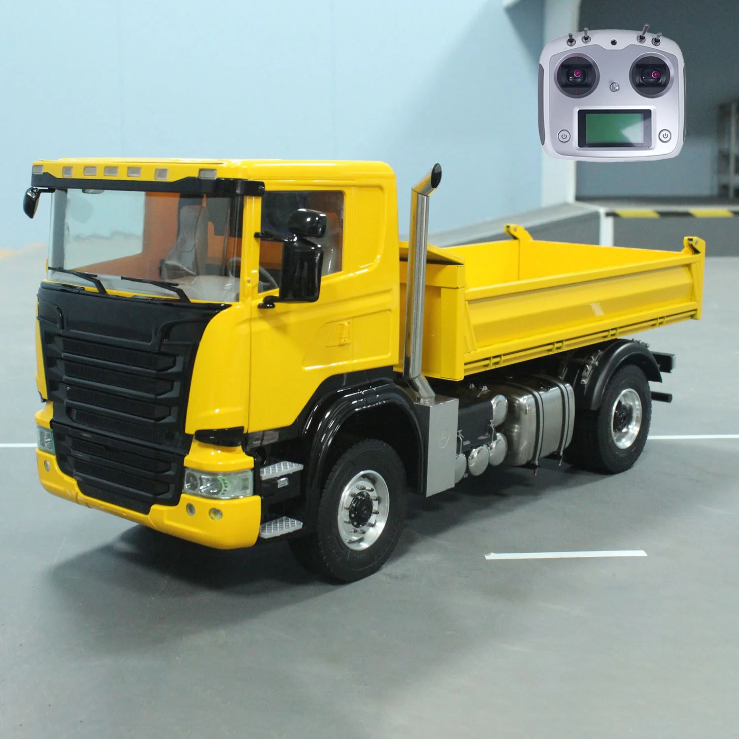 Toys 1/14 4x4 RC Hydraulic Dumper Car Remote Control Dump Truck 3-Speed Transmission Light Sound Metal Tipper Finished Car Model 4