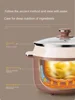 220V Slow Cooker Purple Clay Electric Soup and Stew Pot Home Electric Stewpot Bain-marie Saucepot 2.5L Liner +0.5Lx3 Small Liner 2