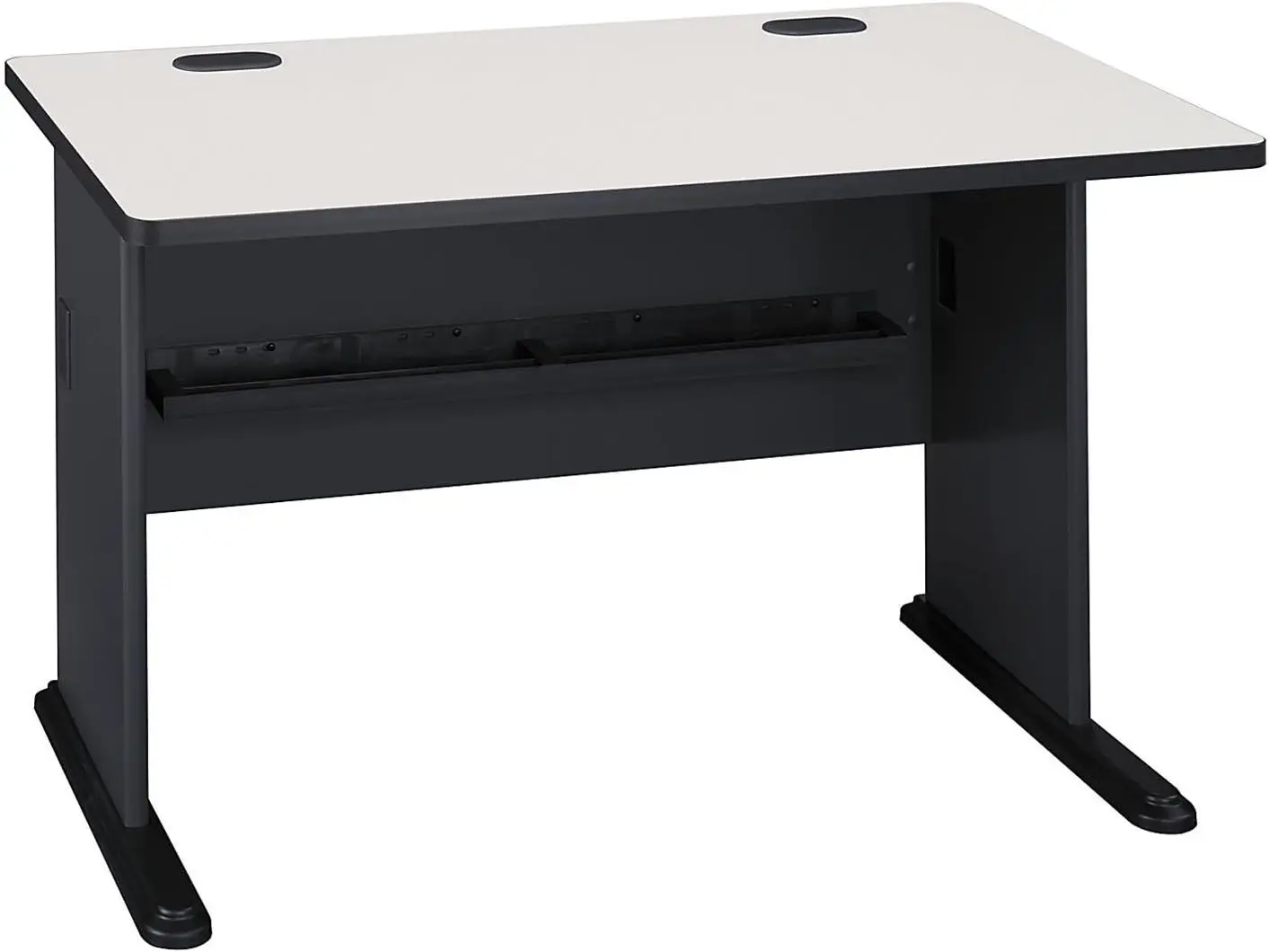 

Bush Business Furniture Series A 48W Computer Desk in White Spectrum and Slate, Small Office Table for Home or Professional