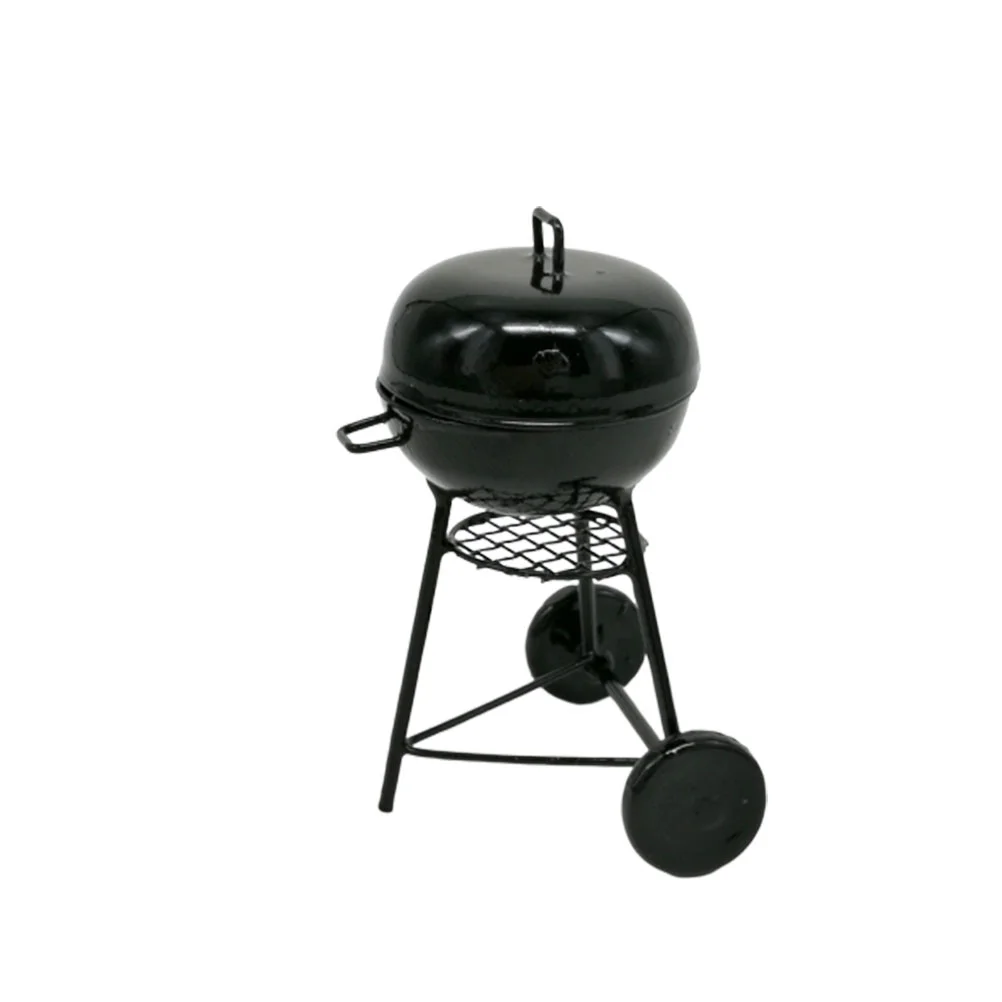 

Dollhouse Simulated Grill Model Toys Micro Grill Decor Layout Props Iron Ornaments for Dolls House Micro World Accessories Black