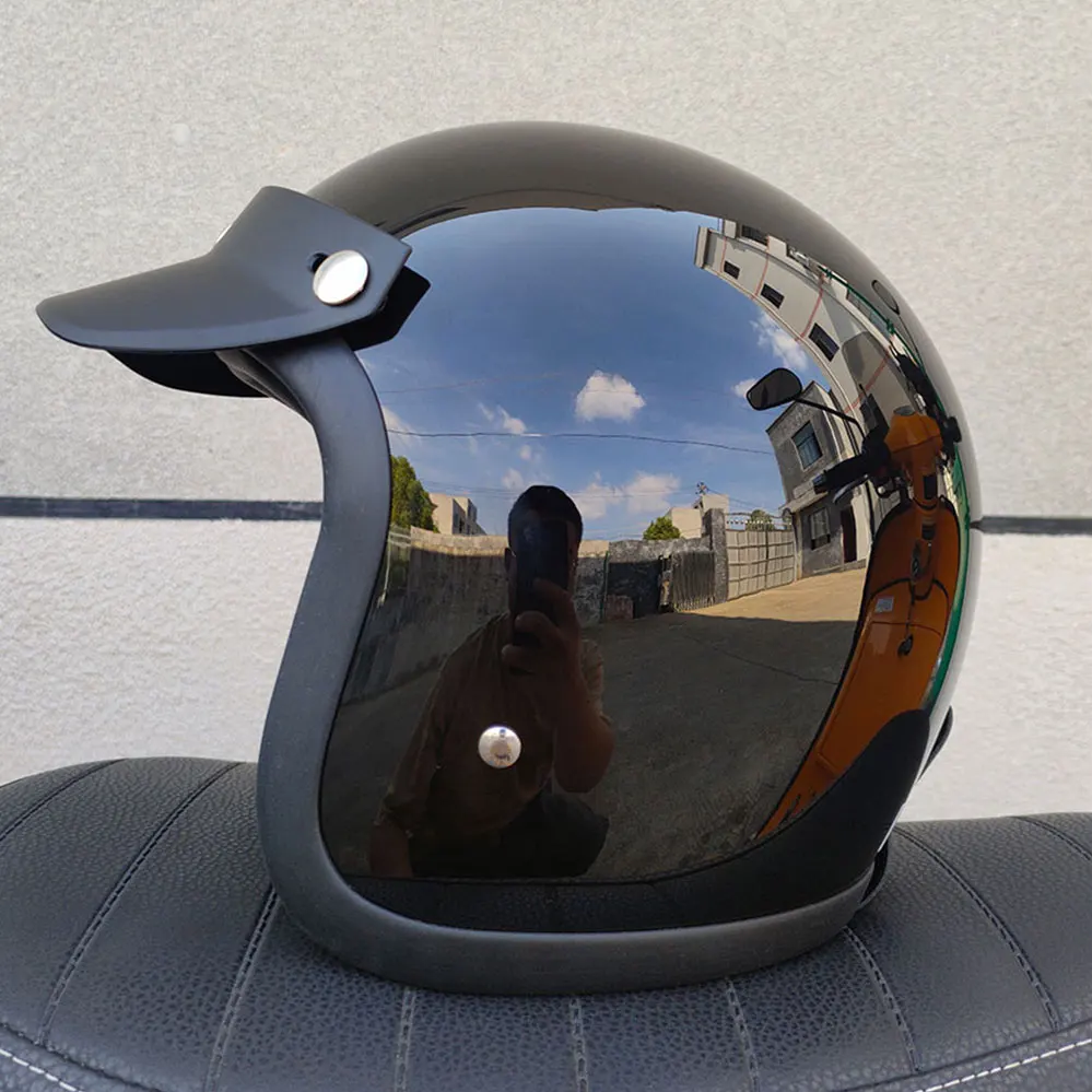 

Japanese Korea Style Open Face Motorcycle Helmet Vintage TT&COCASCOS FiberGlass Retro Scooter Riding 3/4 Jet Casco Moto Capacete