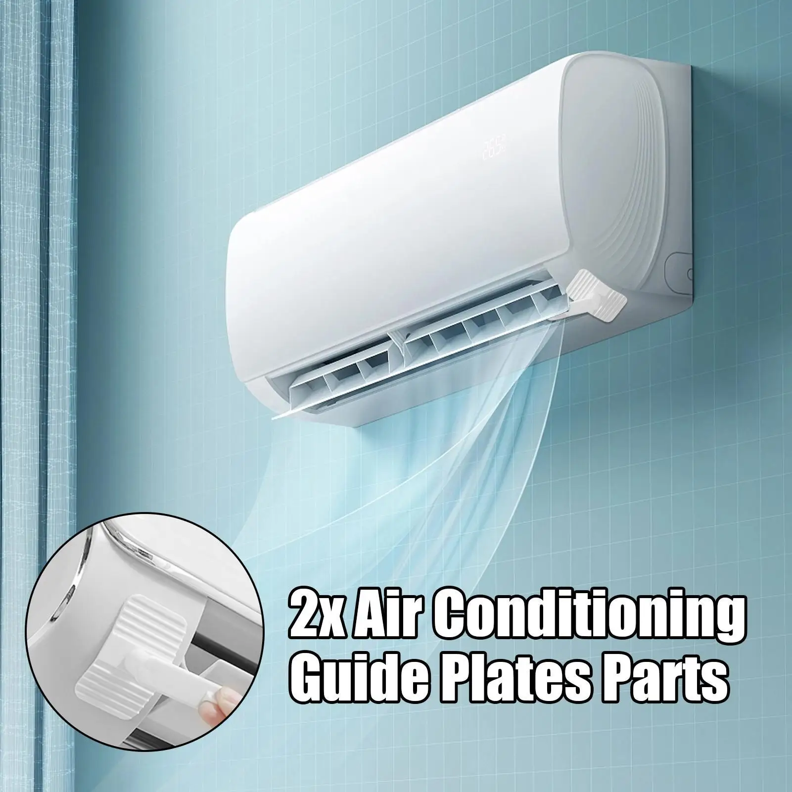 Air Conditioning Air Guide Plate 2 Pieces Adjustable Air Conditioning Guide Plate Rotation Anti Direct Blowing Adjustable