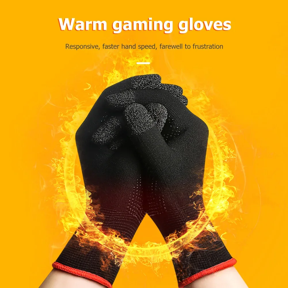 1/2 Pairs Anti Slip Touch Screen Gloves Men Women Breathable Sweat Proof Knit Thermal Gloves for Gaming Biking Cycling