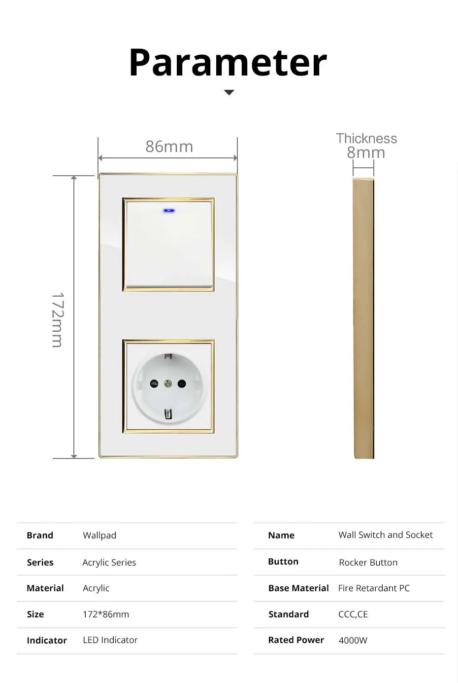 fronteira parede interruptor de luz carga usb