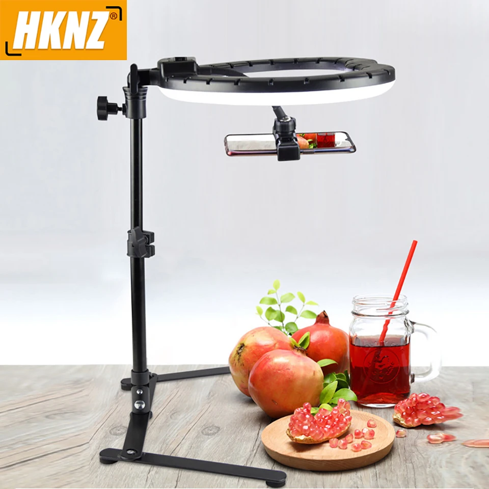 

Фотография HKNZ, 26 см, искусственное кольцо для телефона, штатив, подставка для фото, светодиодное кольцо для селфи, лампа для студийной видеосъемки Youtube Live COOK
