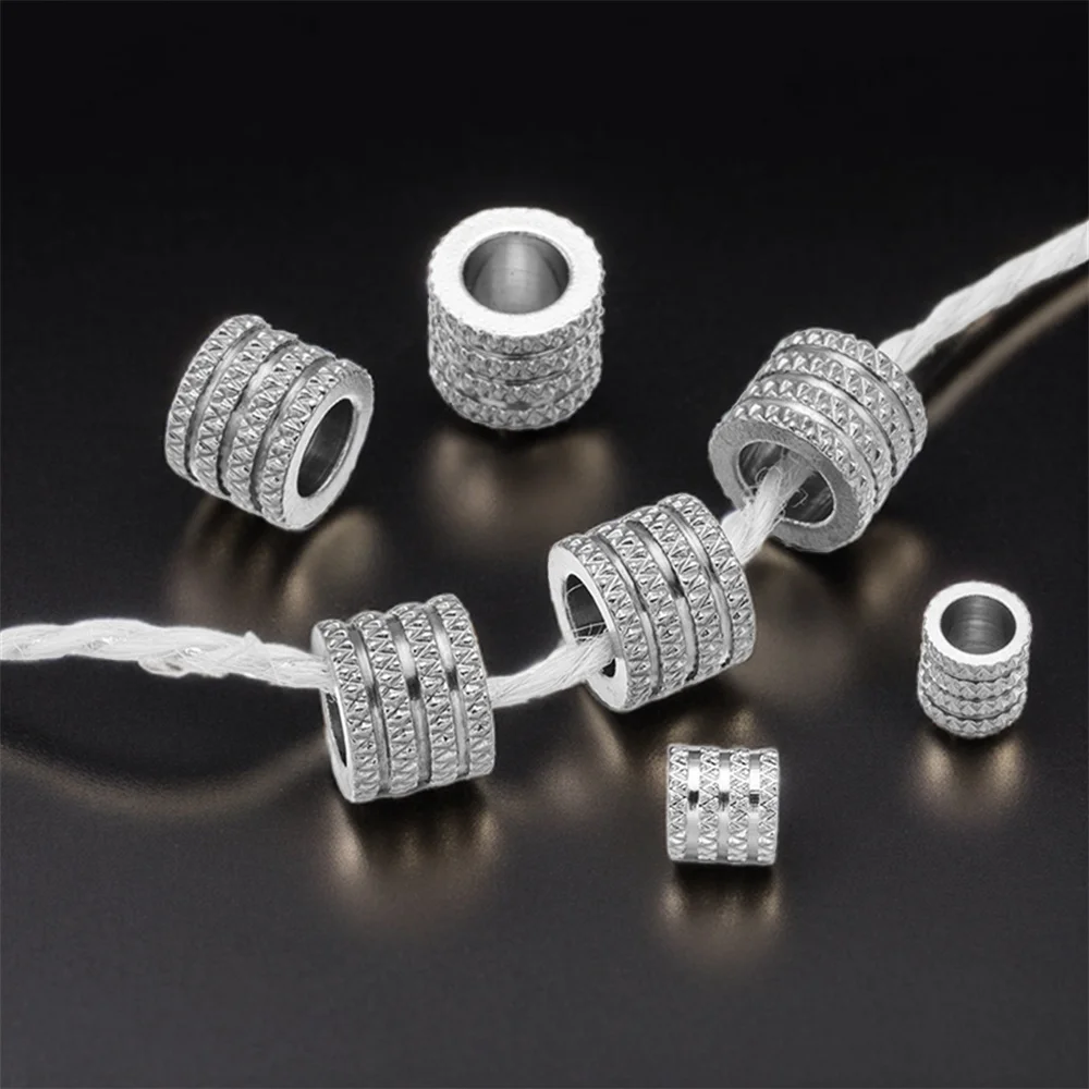 10 Stück Edelstahl lose Perlen großes großes Loch Spacer Perlen Charm Anhänger für DIY Armband Halskette Schmuckherstellung Zubehör