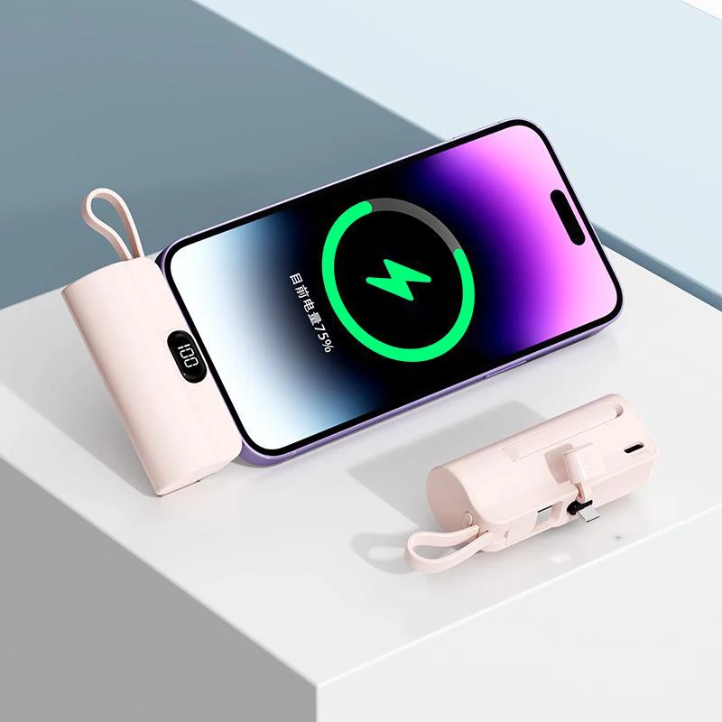 Xiaomi 20000mah Mini Power Bank 2 In 1 Capsule Portable Fast Charger External Battery Plug Play Type-C For Iphone Huawei 6