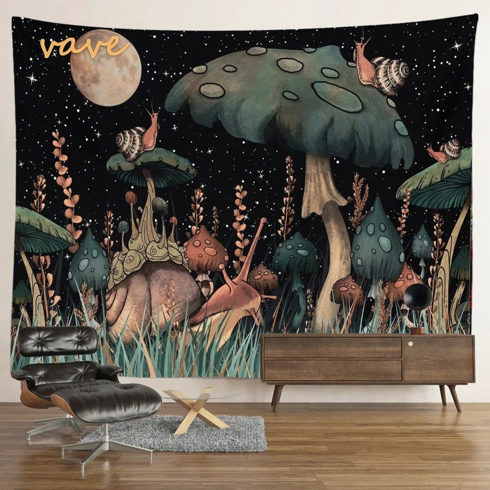 Vintage Psychedelic Mushroom Tapestry, Wall Hanging, Hippie, Boho, Large Fabric, Aesthetic Bedroom, Room Decor