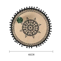 1PCS Round Placemat Table Non-Slip Jute Mats for Dining Table Decoration Kitchen Placemats Coffee Coasters Party Dinner 5