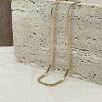 Minimalist Unisex Herringbone Snake Chain Choker 3