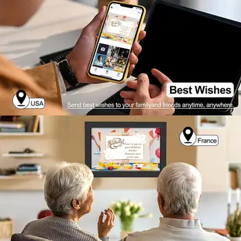 Cornice Digitale WiFi Frameo da 10.1 Pollici con Calendario, Cornice Portafoto Digitale con Schermo Touch IPS HD 1280x800, Ottimo Regalo