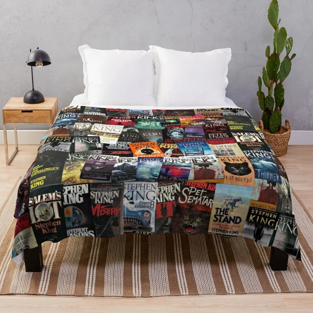 Stephen King Book Covers, Horror Bookworm Throw Coperta Idee Regalo Di San Valentino Manga Baby For Baby Coperte