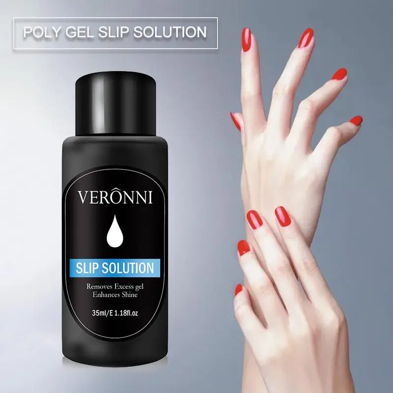 35ml Poly UV Nail Gel Liquid Slip Solution Quick Builder Nail Gel Nail Permanent Clear Acrylic Liquid Nail Art Extension Gel