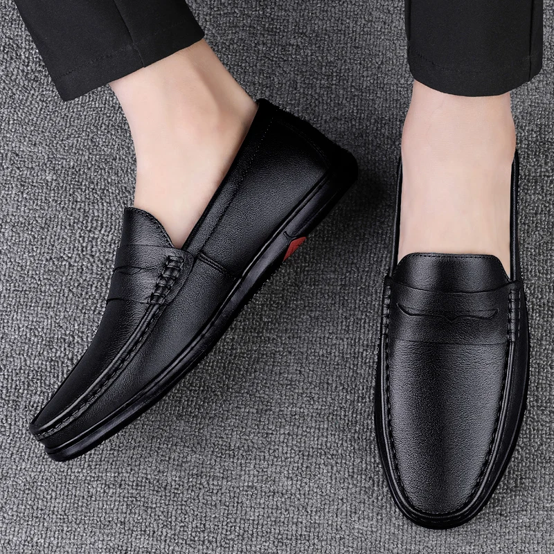

Lightweight Mens Loafers Wedding Dress Driving Moccasins Man Slip on Casual Shoes Genuine Leather Walking Shoes Comfy Boat Flats
