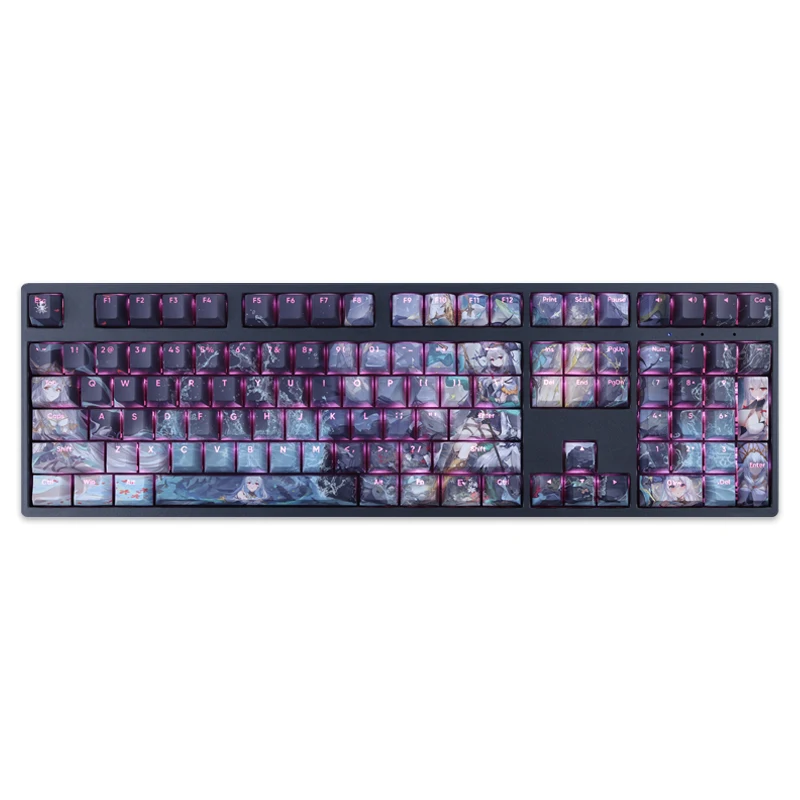 Arknights Skadi o Corrupto Coração Keycap Pbt Dye Subbed Anime Gaming Key Caps para Ansi 61 87 104 108 Chaves Set - Imagem 6