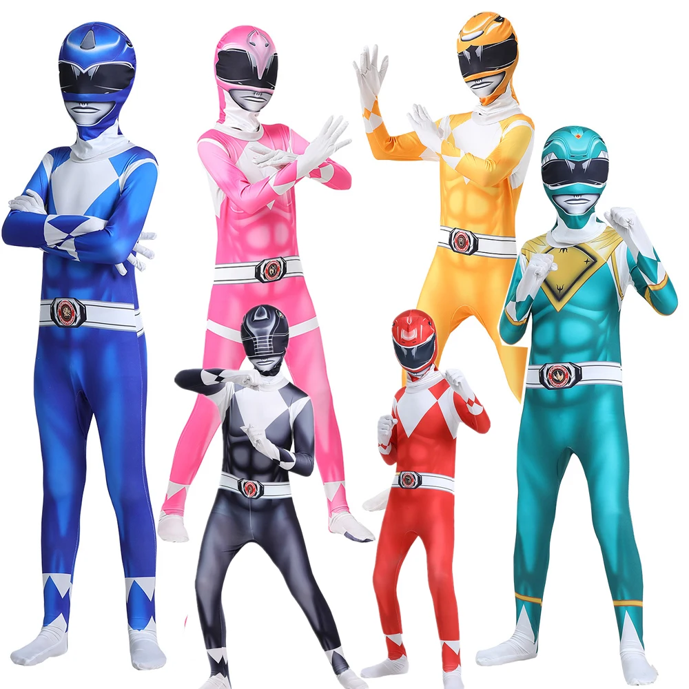 Bambini Costume Di Halloween Power Morpher Supereroe Samurai Sentai Shinkenger Rangers Cosplay Ragazzi Ragazze Fantasia Costume Da Tigre Bianca
