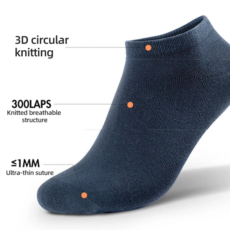5 Pairs/Lot Men's Cotton Socks Low Tube Ankle Hot Selling New Spring Autumn Breathable Comfortable Simple Fashion Street Socks