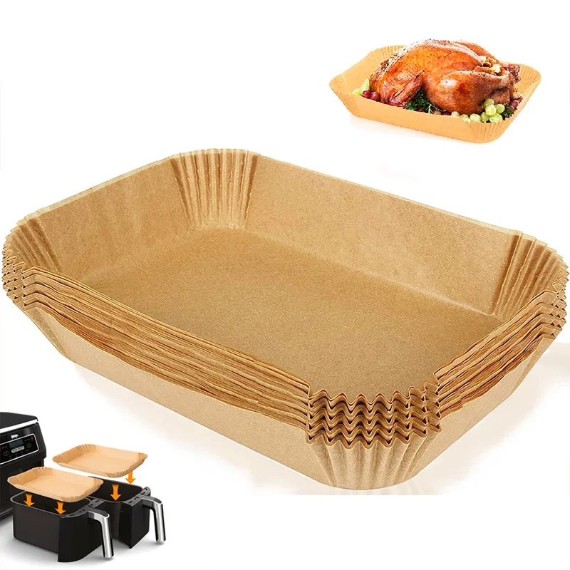 Rectangle Disposable Airfryer Baking Paper Liner Waterproof Oilproof Non-Stick Baking Mat for Ninja Foodi Air Fryer Accessories air fryer paper air fryer liners disposable air fryer liners air fryer accessories