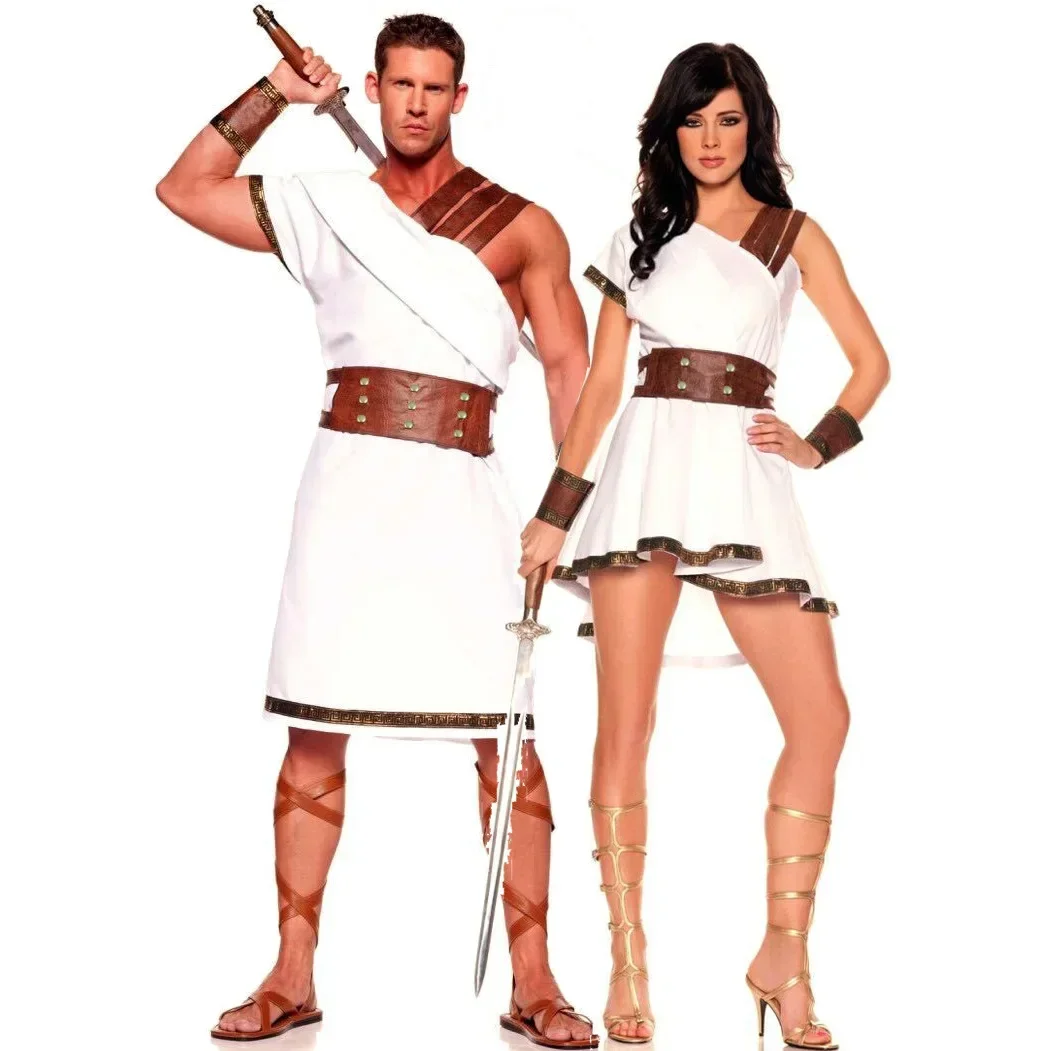 

Halloween Purim Adult Ancient Roman Greek Warrior Gladiator Costume Knight Julius Caesar Costumes Cosplay for Women Men