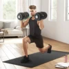 HOMCOM 30KG Adjustable Weights Dumbbells Set, Dumbbell Hand Weights for Home Office Gym Body Fitness Lifting Training, Black