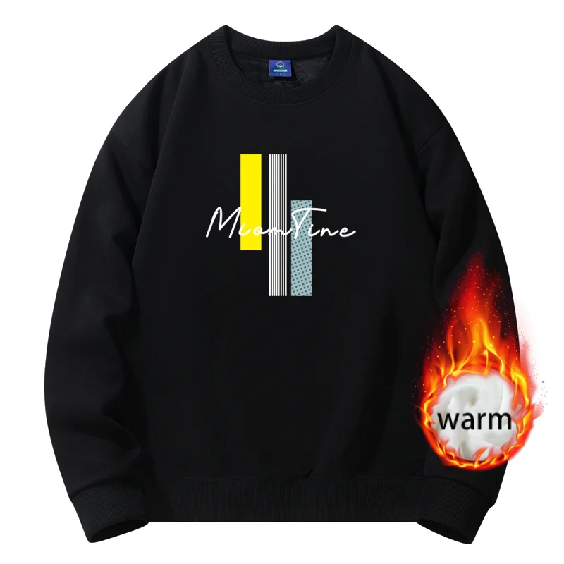 

Winter Clothes for Men Harajuku Top New 2023 Graphic Sweatshirts Designer Clothes Men Cotton Loose Plush Round Neck Sweater