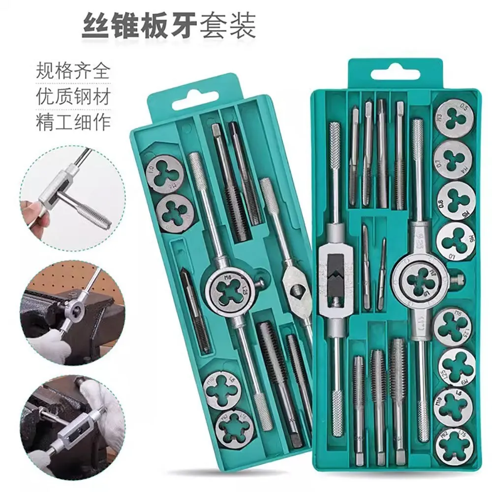 Description Picture 2 of itemMeikela 12/20Pcs Metric Hand Tap and Die Set M3-M12 Screw Thread Plugs Straight Taper Reamer Tools