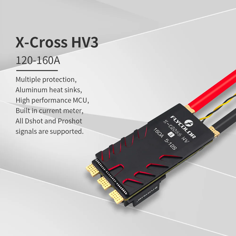 Flycolor ESC sans balais X-Cross HV3 120A monté sur un cadre de drone FPV