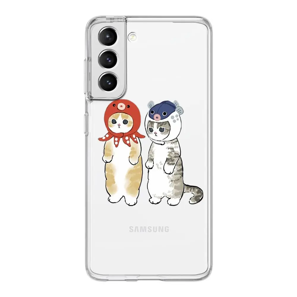 Adorable Cat Art Cartoon Silicone Clear Phone Case Cover